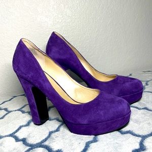 Nine West Suede Purple Platform Pumps | 7.5 EUC